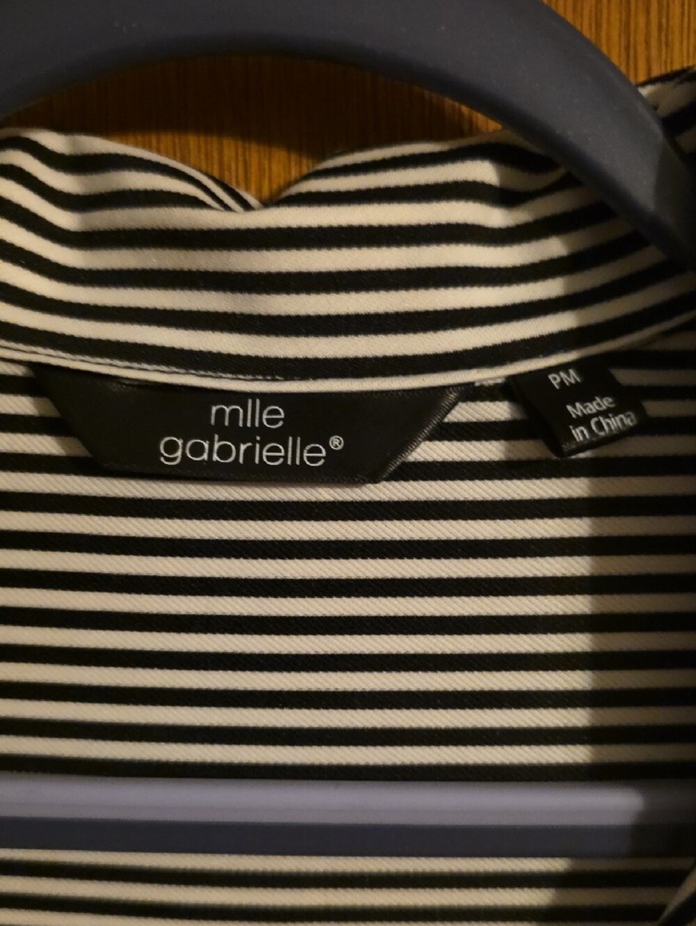 Mlle Gabrielle Black and White Vertical Stripe Midi Shirt Dress with Waist Tie - Picture 2 of 3